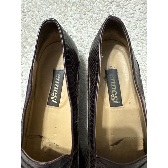 Ennesi Genuine Lizard Brown Men’s Shoe Sz 10 - Picture 2 of 10